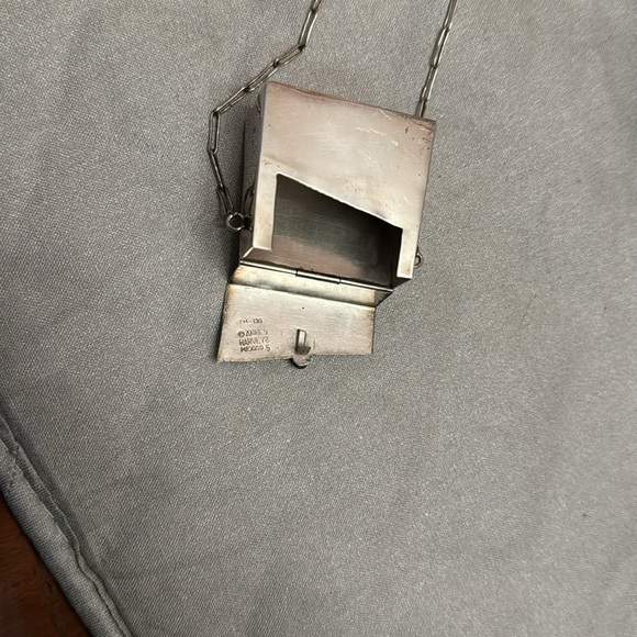 Anne Harvey Sterling Silver Purse Necklace.  34” sterling chain. Vintage - Picture 10 of 13